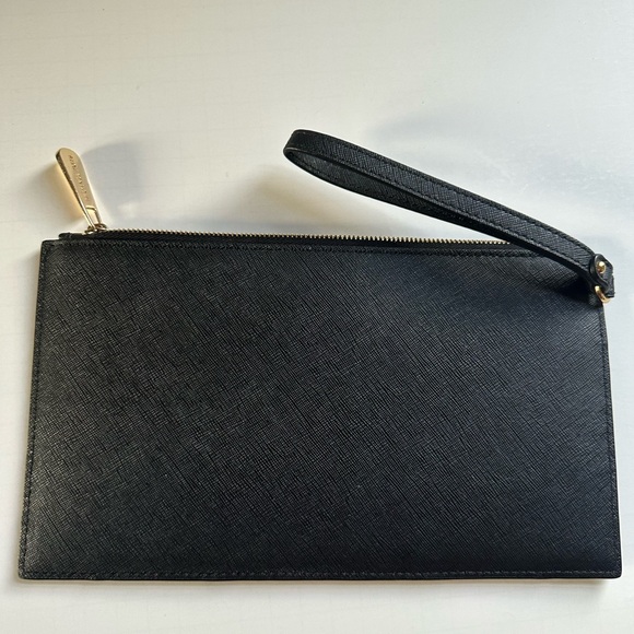 Michael Kors Black Suede & Leather Jet Set Wristlet/Wallet NWT 10” x 6” - Picture 2 of 8